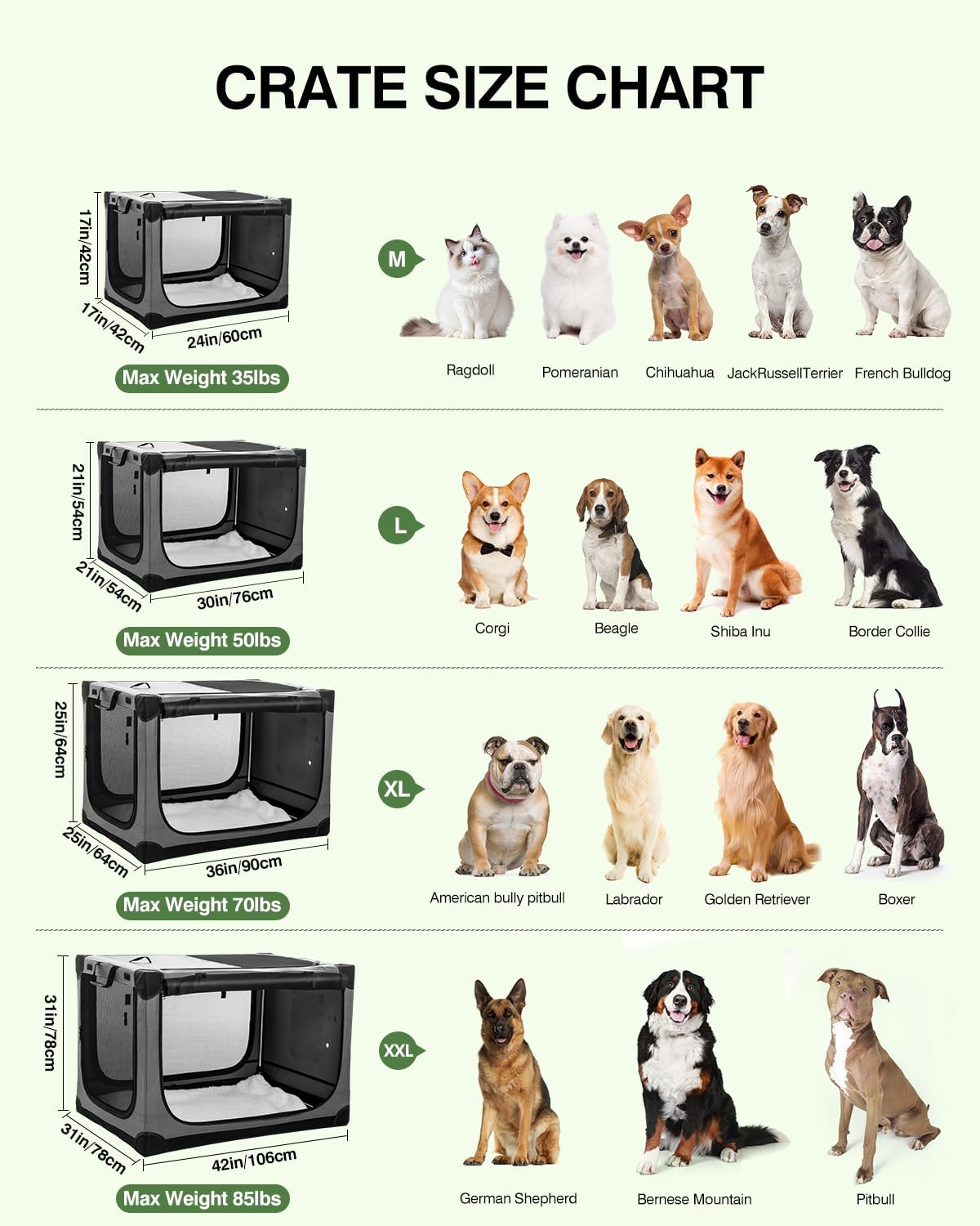 36-Inch Collapsible Travel Dog Crate, Portable 4-Door Soft Kennel for Medium to Large Dogs, Durable Mesh Windows, Indoor/Outdoor Use, Foldable, with Storage Bag (Grey)