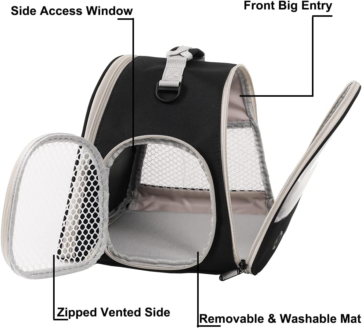 Bearded Dragon Carrier,Lizards Carrier, Small Animal Travel Carrier for Hedgehog Rat Parrot Bird Guinea Pig, Portable Guinea Pig Travel Carrier for 2(Grey)