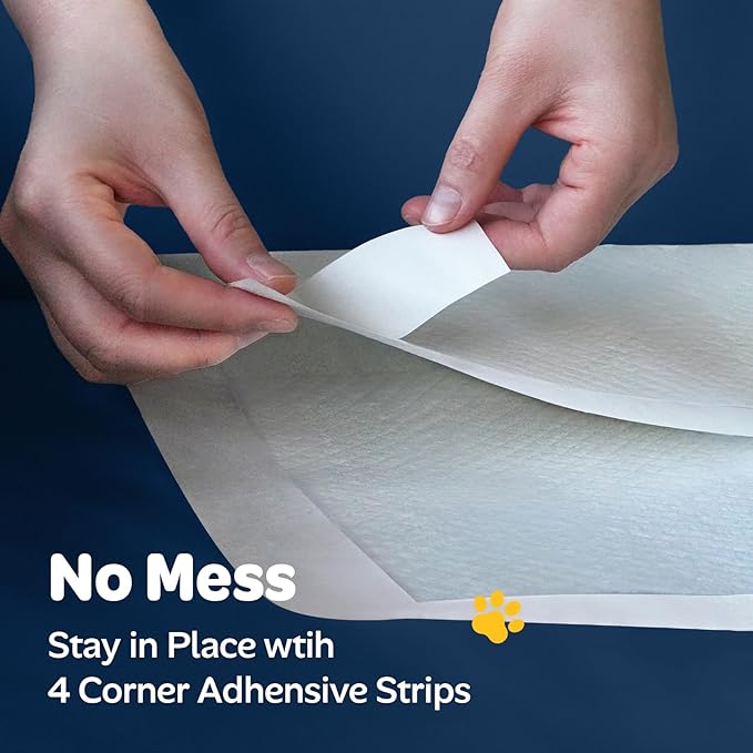 Disposable Puppy Pads, Absorbent Pee Pads for Baby 100 Count 22"x22", Leak Proof Quick Drying Incontinence Bed Underpads, Dog Potty Training Wee Wee Pads with Anti-Slip Adhesive Strips
