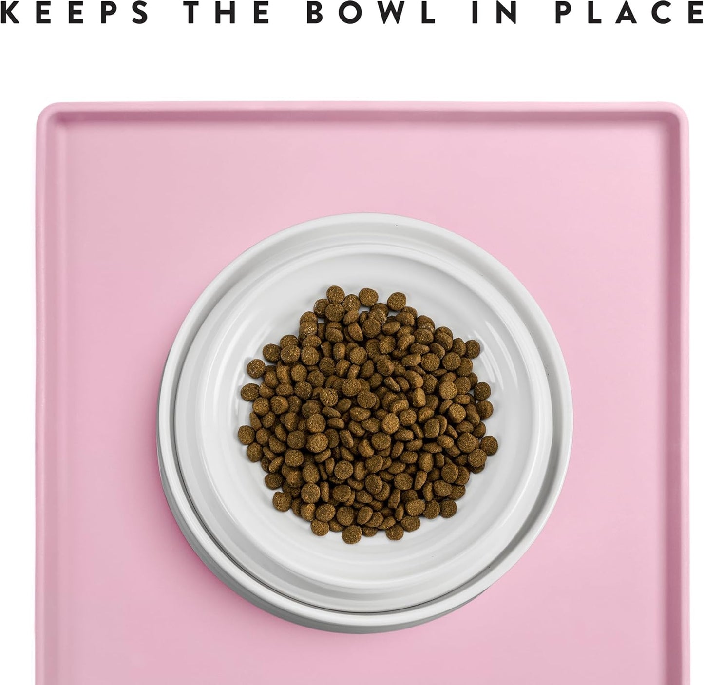 CatGuru Cat Food Mat, Small & Large Pet Feedingd Mat, 100% Waterproof Cat Mats for Food and Water, Silicone Mats for Pet Bowls, Non-Slip Placemat for Water Bowl or Fountain (Small, Pink)