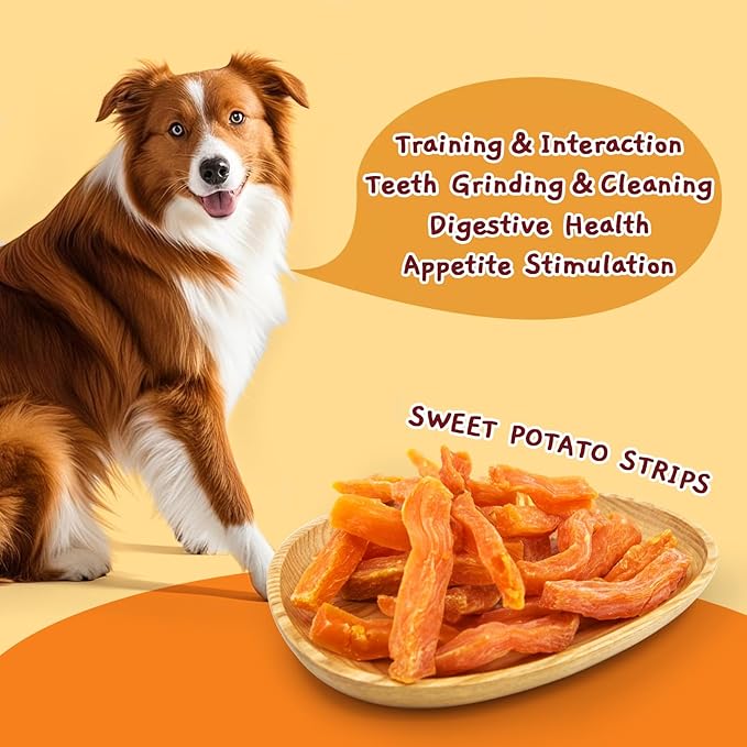 Jungle Calling Sweet Potato Dog Treats,Low Fat Natural Soft Chews for Weight Management, Single Ingredient and Grain Free Healthy Snacks Puppy Adult Dogs,10.6oz