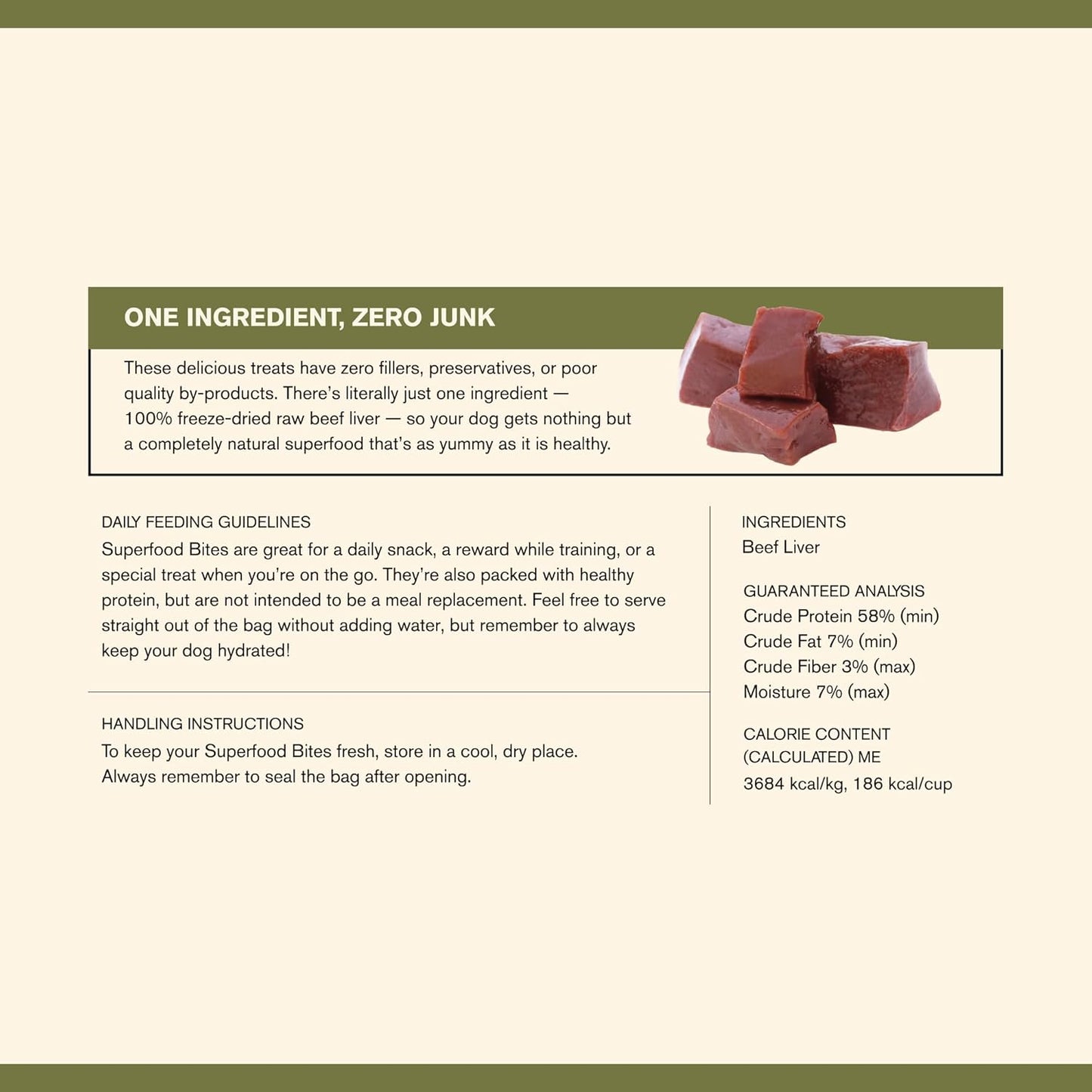 BADLANDS RANCH - Superfood Bite, Freeze-Dried Raw Dog Treats - Protein Rich, Train & Reward, Traceable Single Ingredient by Katherine Heigl (Beef Liver)