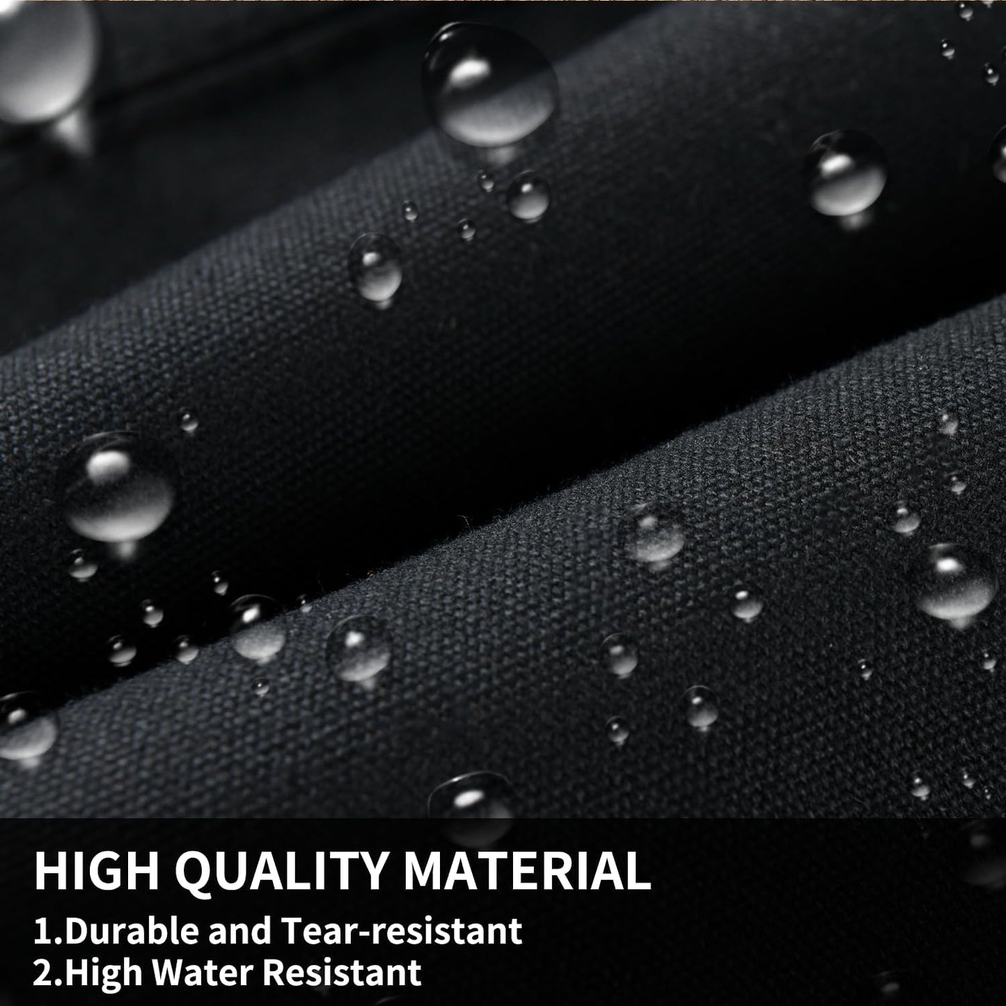 Coverado Front Seat Covers, Waterproof Canvas Seat Protector for Car Seat Cushions for Kids & Dogs, Compatible with 2015-2025 Ford F150 & 2017-2025 Ford F250 F350 F450(Black, 2PCS)