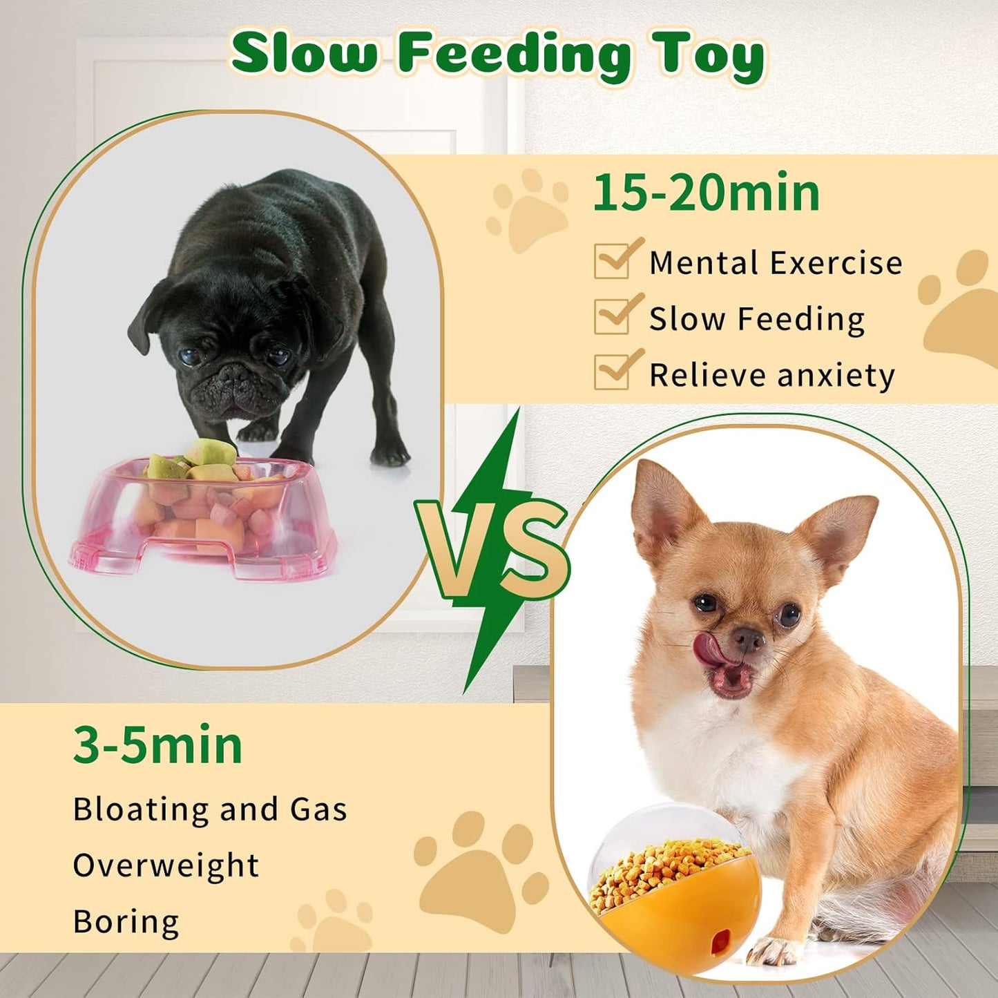 Treat Dispensing Dog Toys - Puzzle & Slow Feeder Ball for Large, Medium & Small Dogs, Mentally Stimulating Enrichment Toys