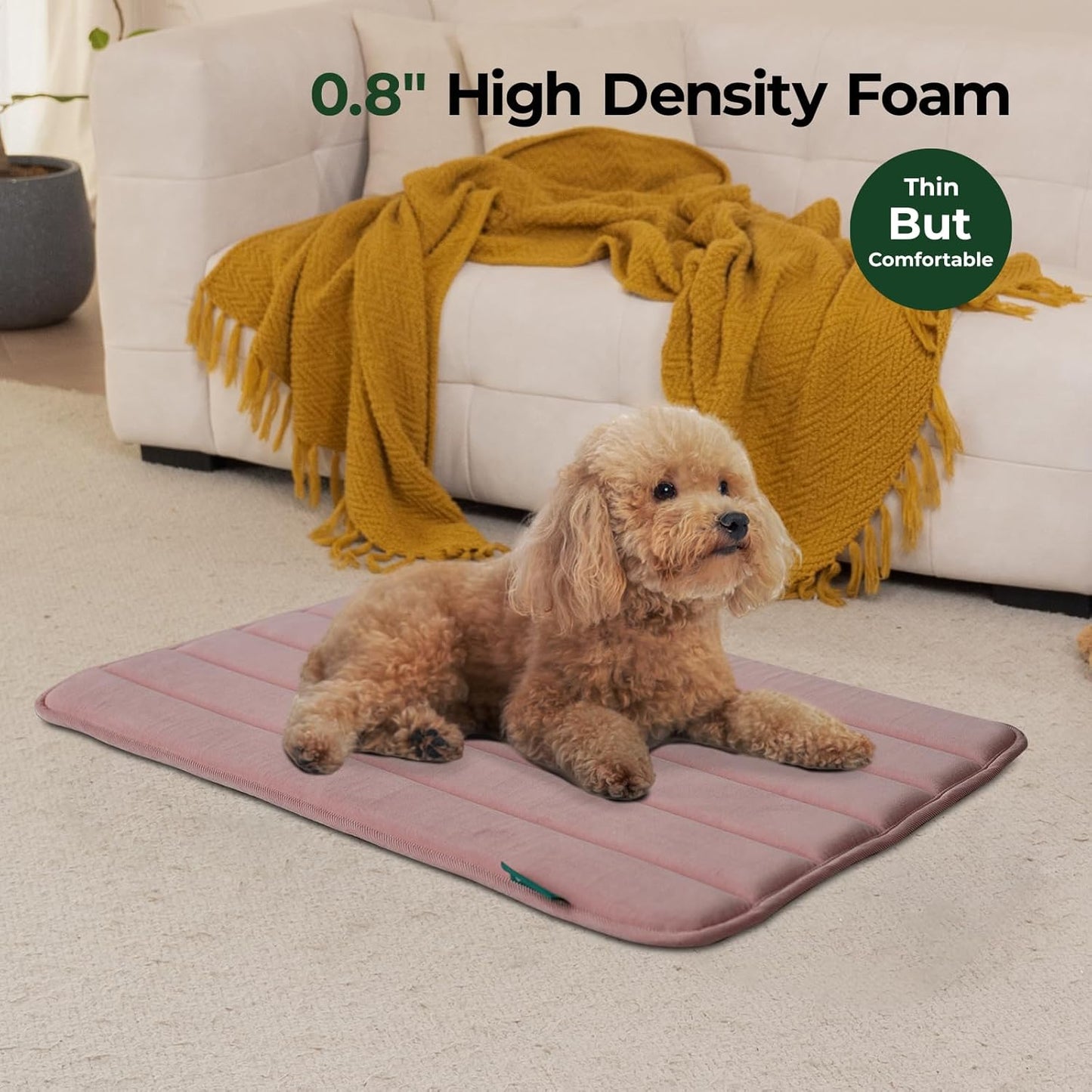 BALANCE Dog Crate Pad, Dog Foam Crate Mat Kennel Pad, Washable Water-Resistant Pet Bed Flat Dogs Cage Mat for Medium Dogs