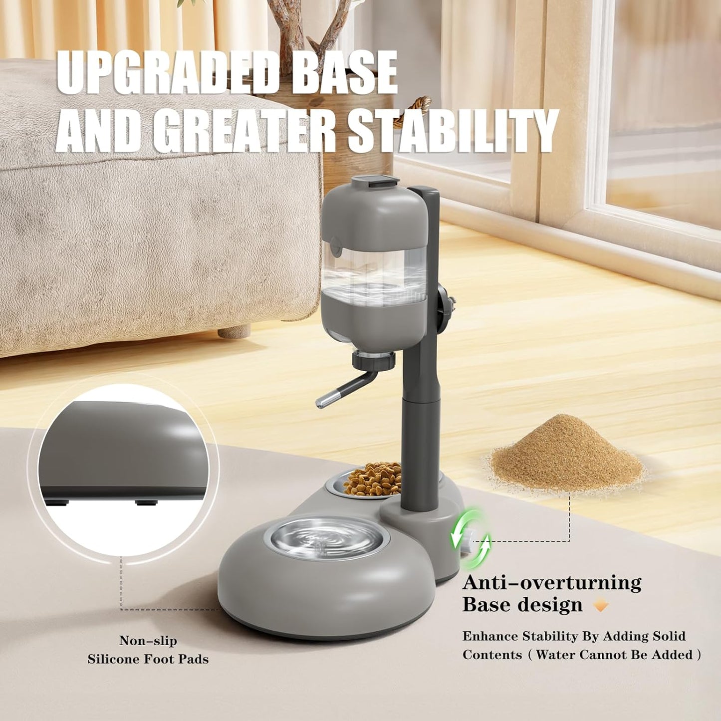 Puppy Bowls for Small Dogs,3 in 1 Dog Bowl Set with Puppy Water Bottle and 2 Food Grade Stainless Steel Bowls,15°Tilted Food and Water Bowl Set for Cats,Rabbits,Ferrets,Guineas