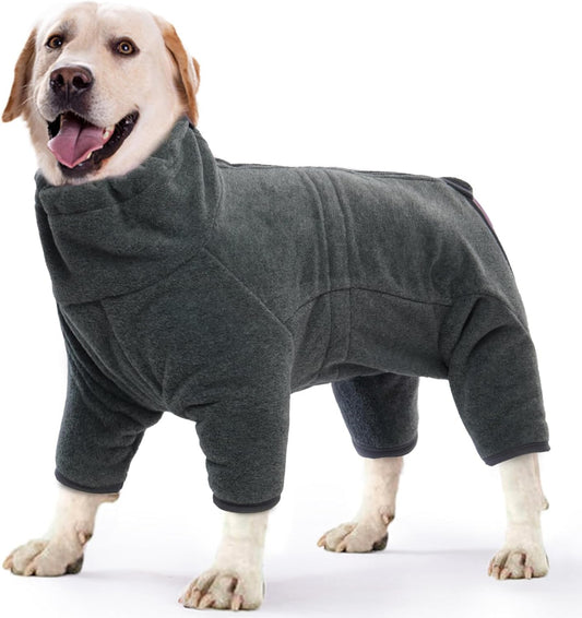 ROZKITCH Doberman Sweater, Pet Windproof Warm Cold Weather Jacket Vest Cozy Jumpsuit Apparel Outfit Clothes for Small Dog Walking Hiking Sleep Grey2XS