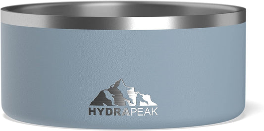 Hydrapeak Dog Bowl; Non Slip Stainless Steel; Water and Food Dish; Large Sized and Small Dogs; 32oz 64oz; Multiple Sizes | 8 Cup | Storm