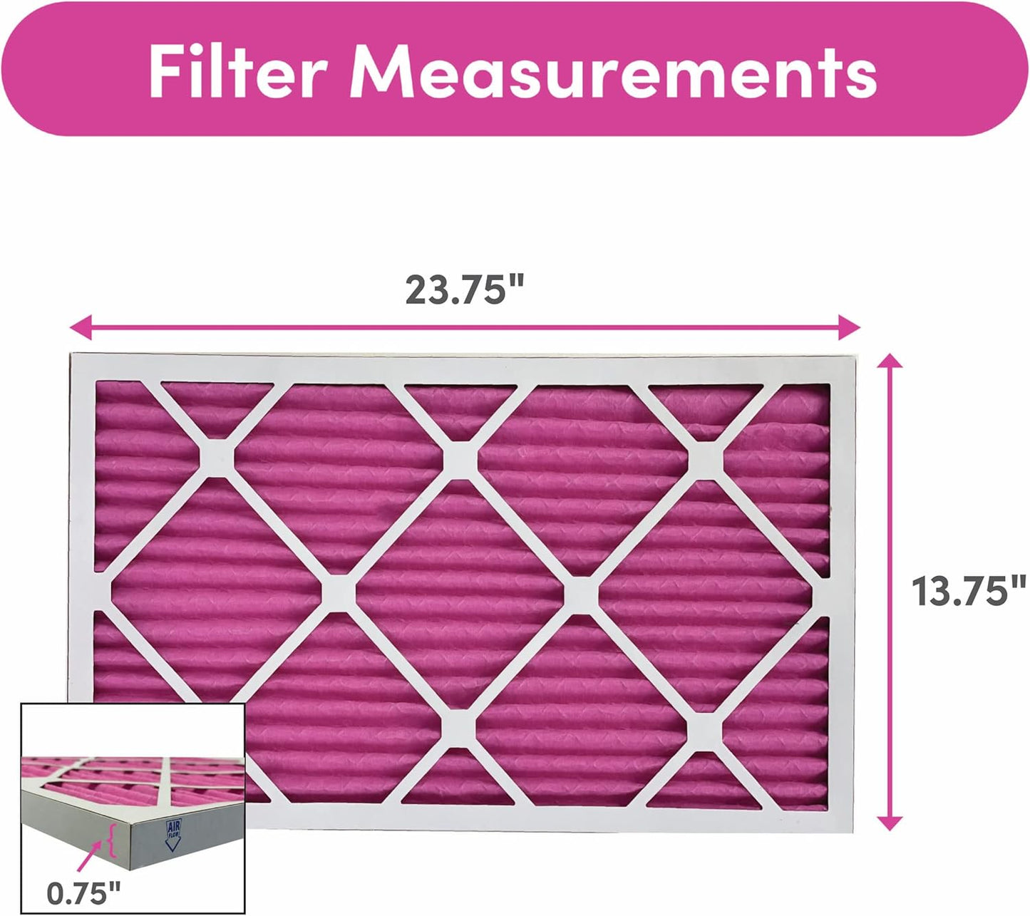 Colorfil 14x24x1 Air Filter (6-Pack) | Made in the USA | Color Changing | Remove Cat and Dog Odor | MERV 8 for Pet Hair Dander and Dust | 13.75"x23.75"x0.75" Exact Size