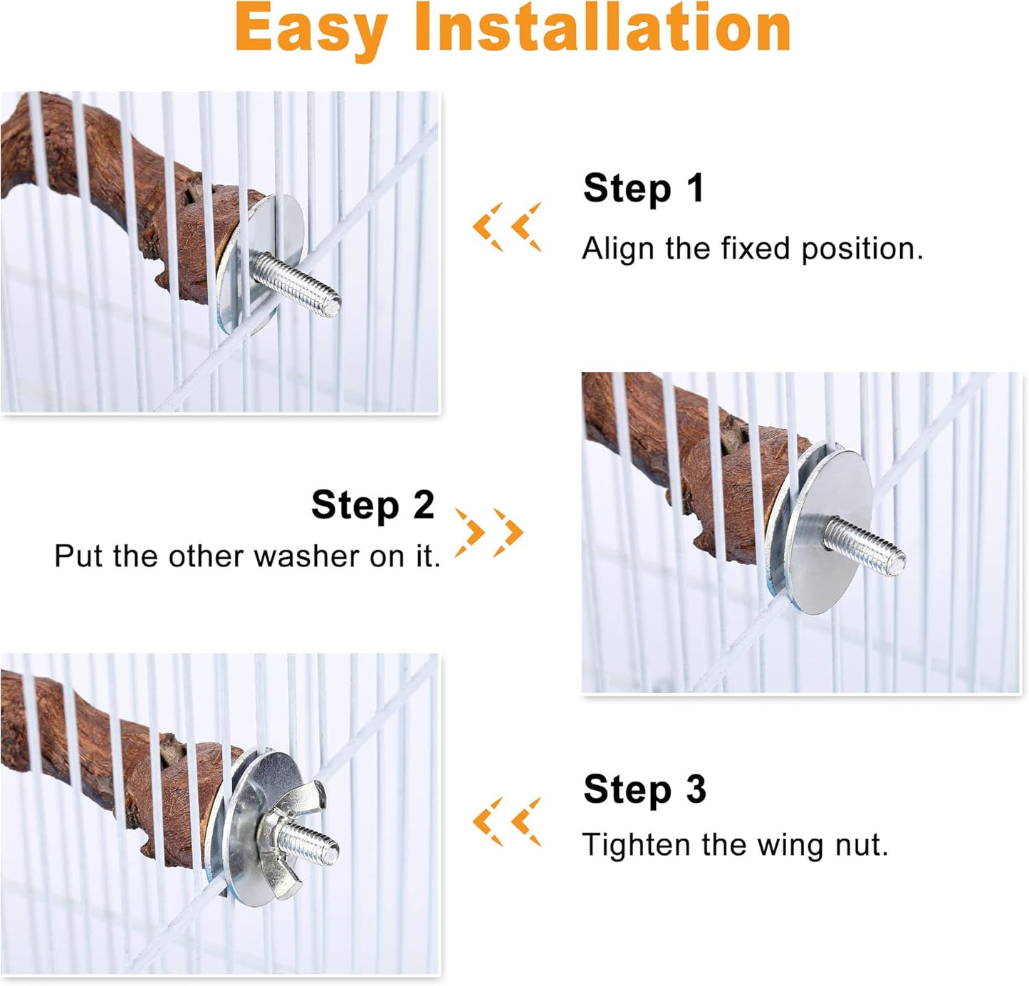 2 pcs 9.8 inch Bird Perches Stand Natural Wood Bird Perches, Birdcage Wood Stand Tree Perches for Birds Cockatiels Parrots Conures Macaws Finches(2PCS 9.8" Length)