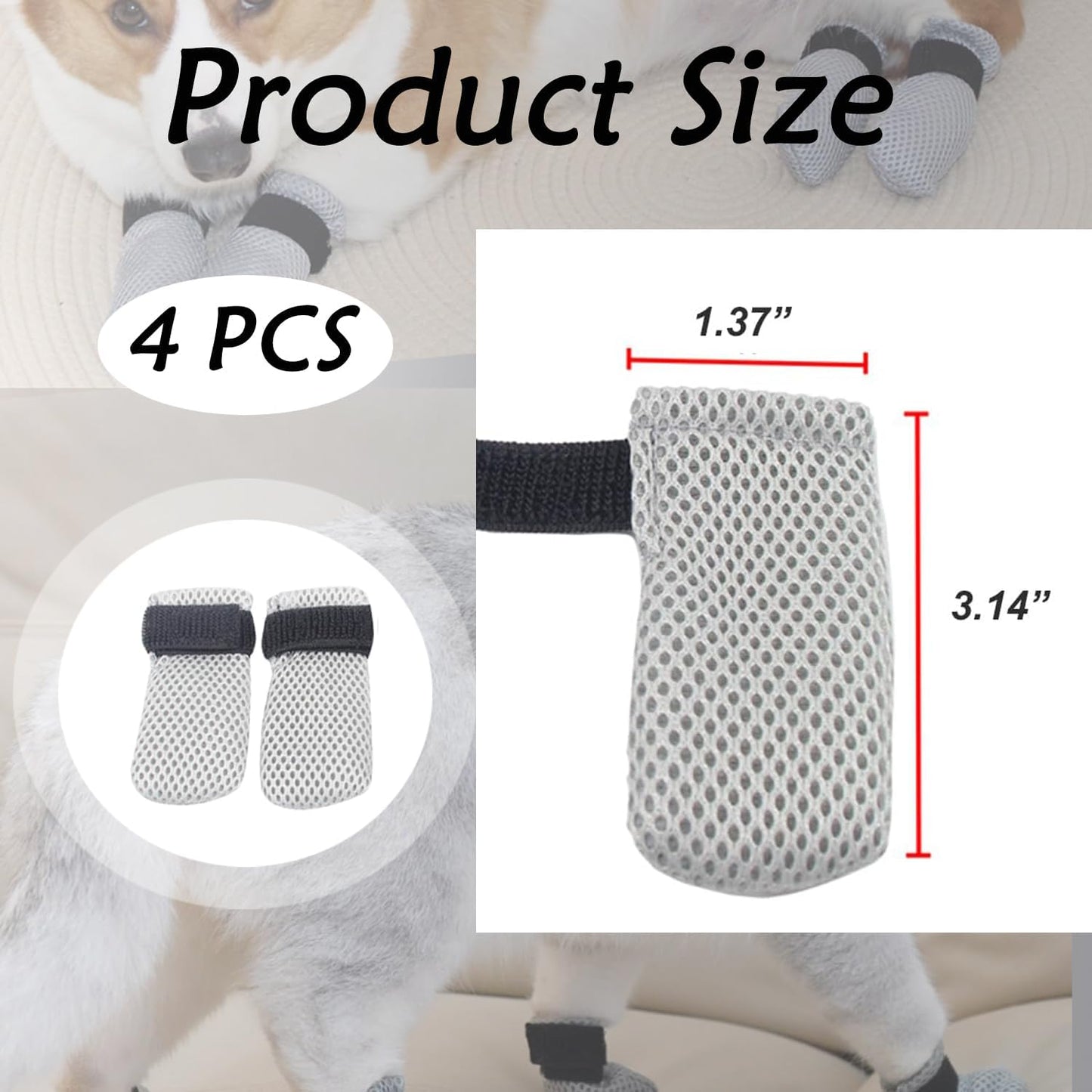 4 Pcs Cat Scratch Cover for Nursing Rehabilitation Boots Adjustable Bath Bath Gloves，to Prevent Scratching Suitable for Bathing, Feeding and Nail Trimming of Cats