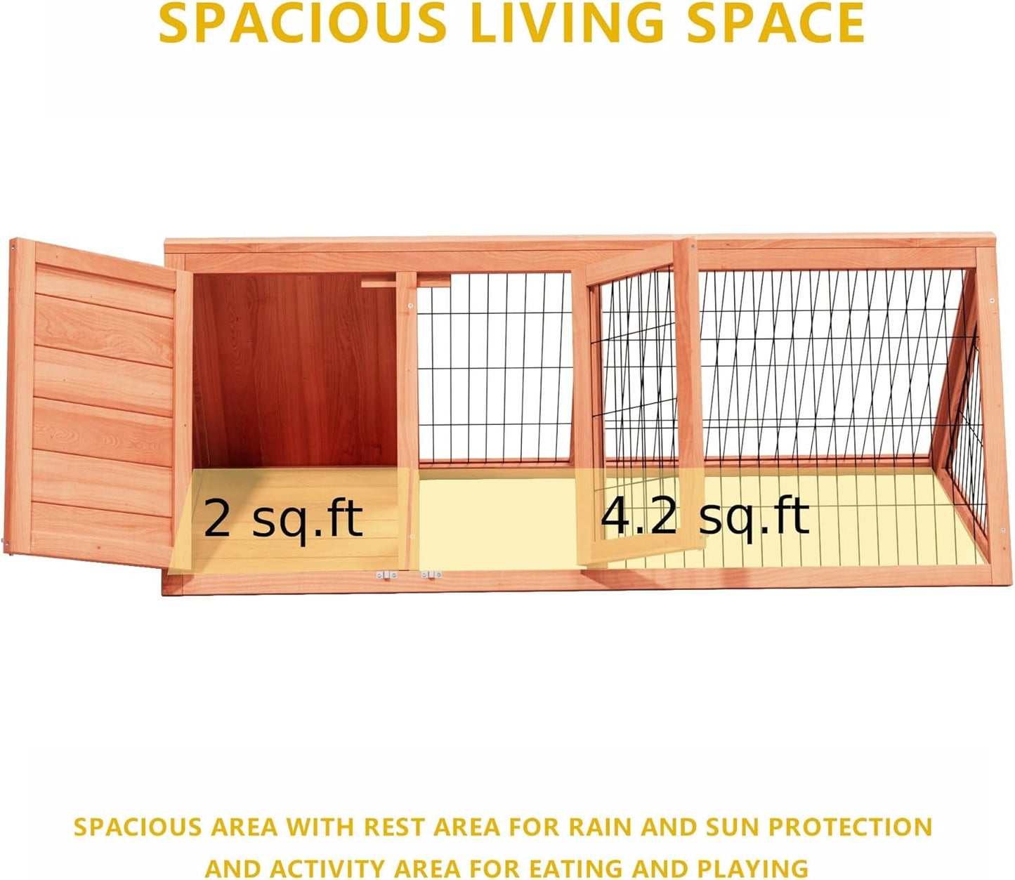 Chick Coop,Outdoor Portable Chicken Run Cage Wooden Triangle Quail Coop with Ventilating Wire Poultry Hutch for Small Animals (Natural Wood)