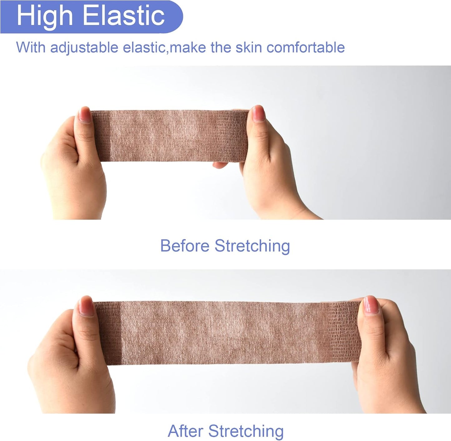 9 Pack 2" x 5 Yards Self Adhesive Bandage Wrap Self Stick Wrap for Ankle, Wrist, Finger, Sports, Breathable Cohesive Vet Tape for Pets (Brown)