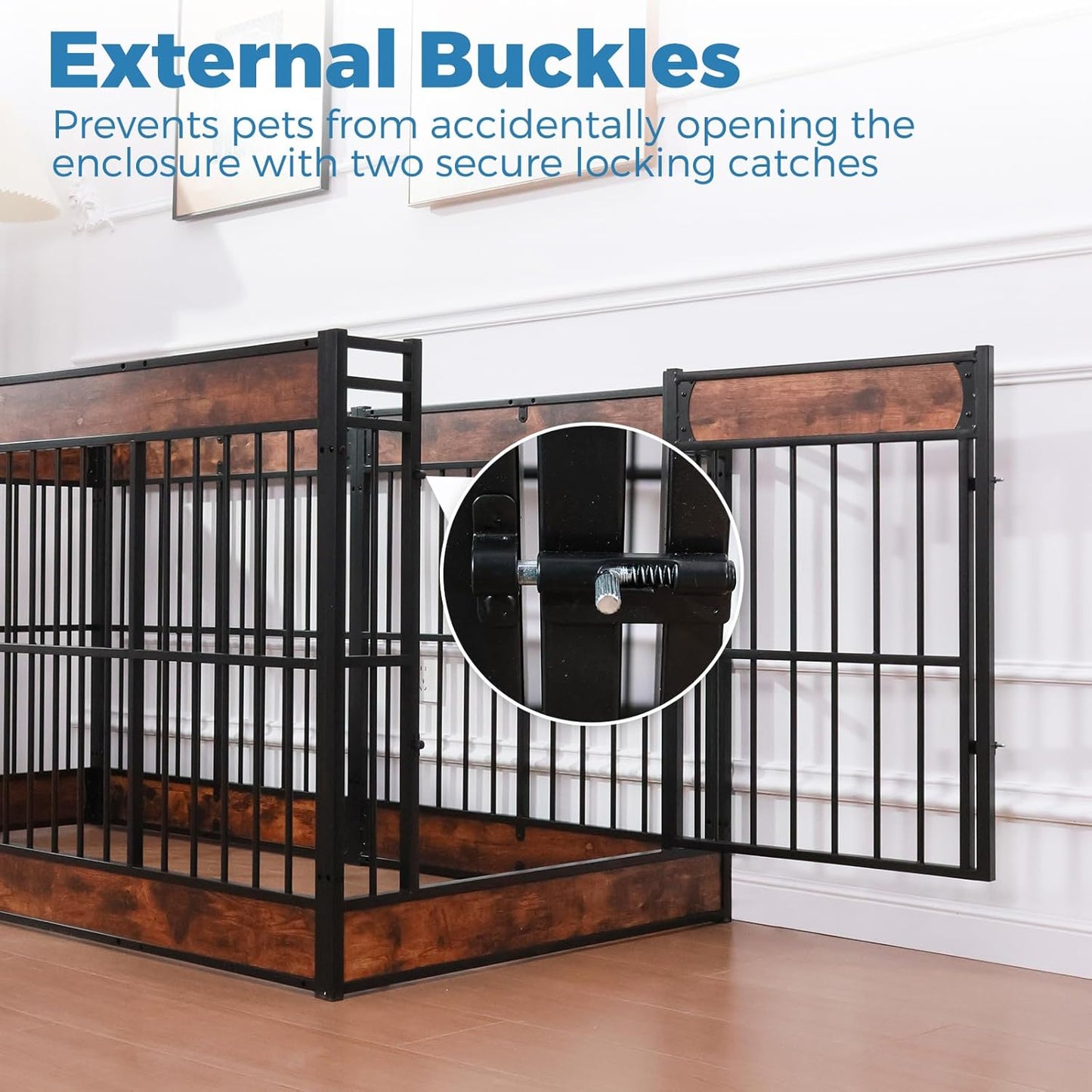 Dog Playpen, 35.4" Height Dog Pen Indoor, Heavy Duty, Safe and Sturdy, Furniture Style Puppy Pen (12 Panels (35.4" High), Rustic Brown)