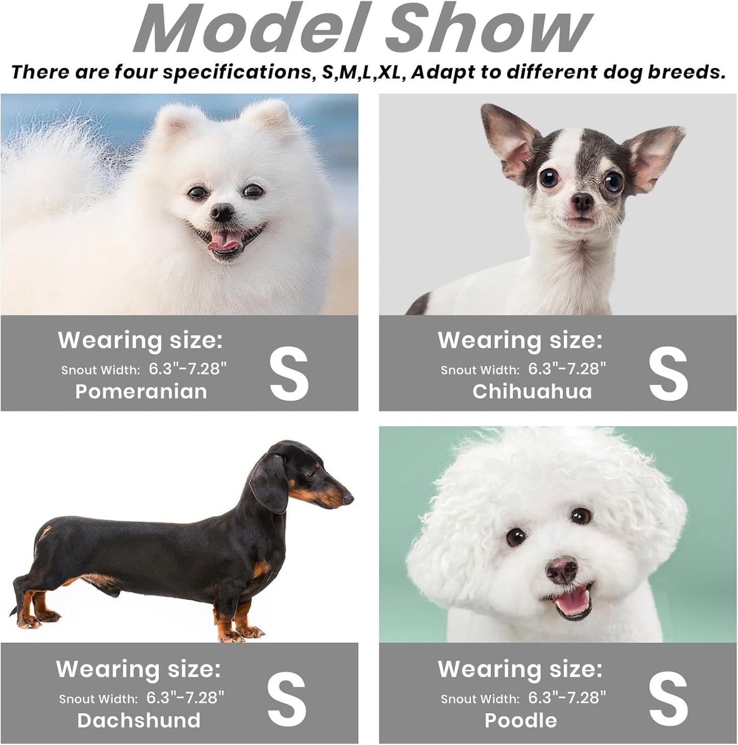 Dog Muzzle, Basket Muzzle for Small Medium Large Dogs, Anti-Biting and Chewing, Lightweight & Sturdy Cage Design, Allows Panting & Drinking, Ideal for Grooming & Training(Black Size S)