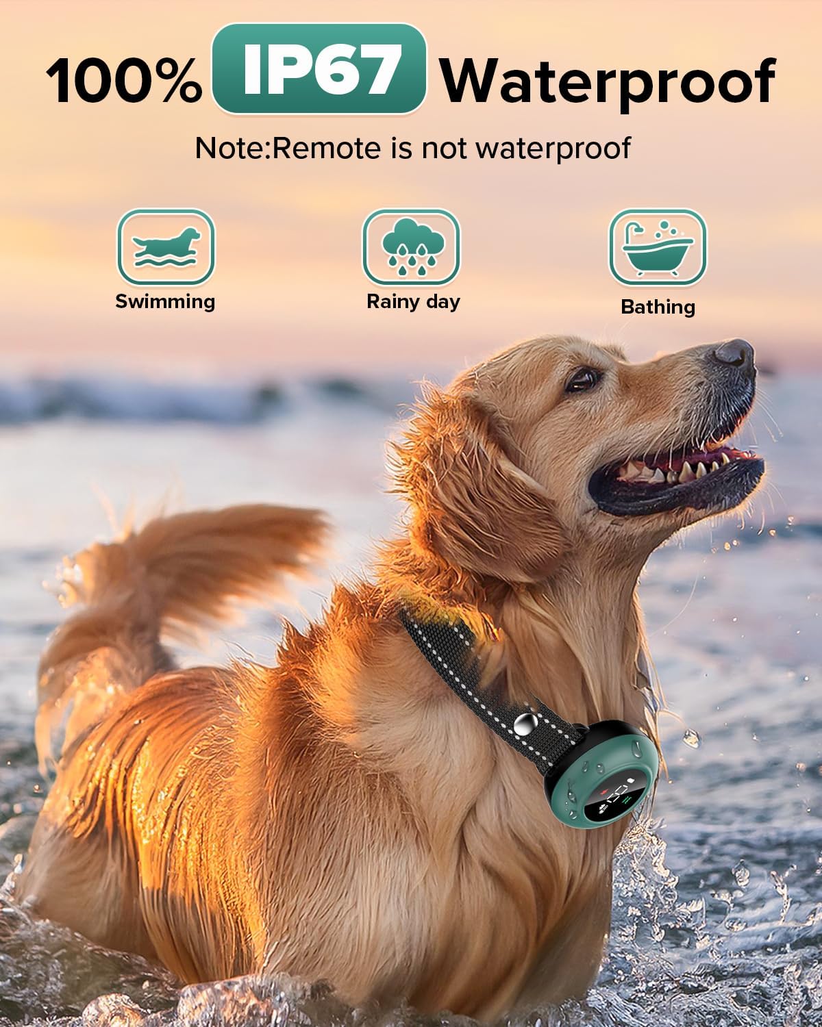 [New 2025] 2-in-1 Dog Shock Collar & Bark Collar – 3300FT Dog Training Collar with Remote, Automatic Anti-Barking, 5 Adjustable Sensitivity Levels, IP67 Waterproof E-Collar for Small Medium Large Dogs