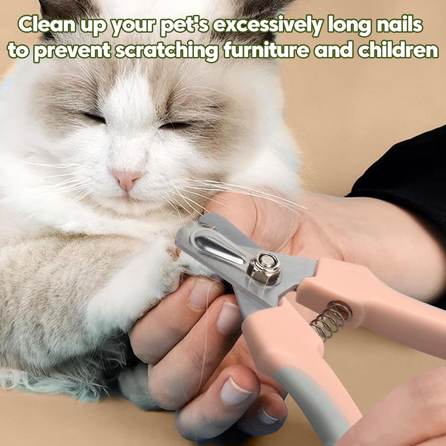 Self-Cleaning Cat Brush with Cat Nail Clipper 2-Pieces Set, Daily Cleaning Grooming Kit for Small and Medium-sized Dogs and Cats, Designed to Remove Shedding Fur and Trim Sharp Claws of Your Pets