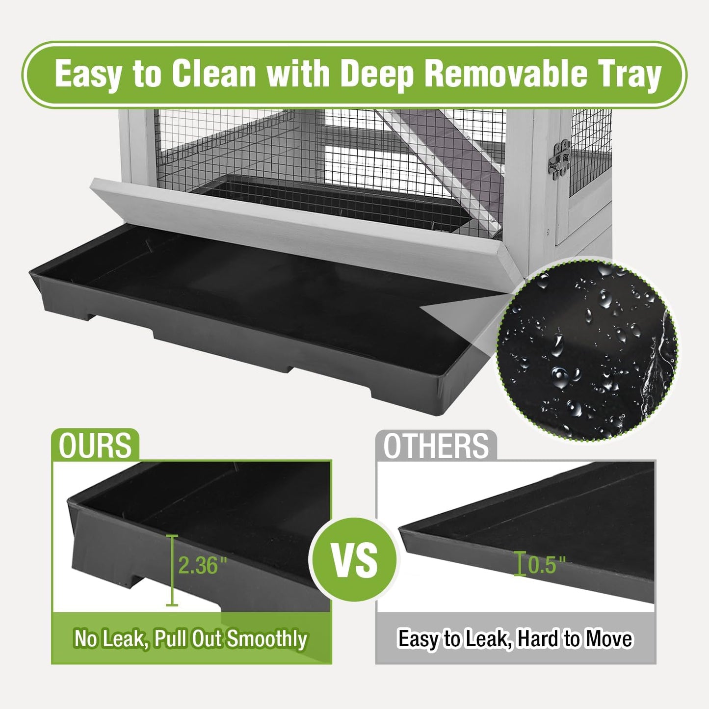 Large Ferret Cage, Chinchilla Cage with 5 Levels, Wooden Guinea Pig Cages with Wheels, Small Animal Cages with Ramp, Hideout, Pull Out Tray, for Rat, Hamster, Hedgehog