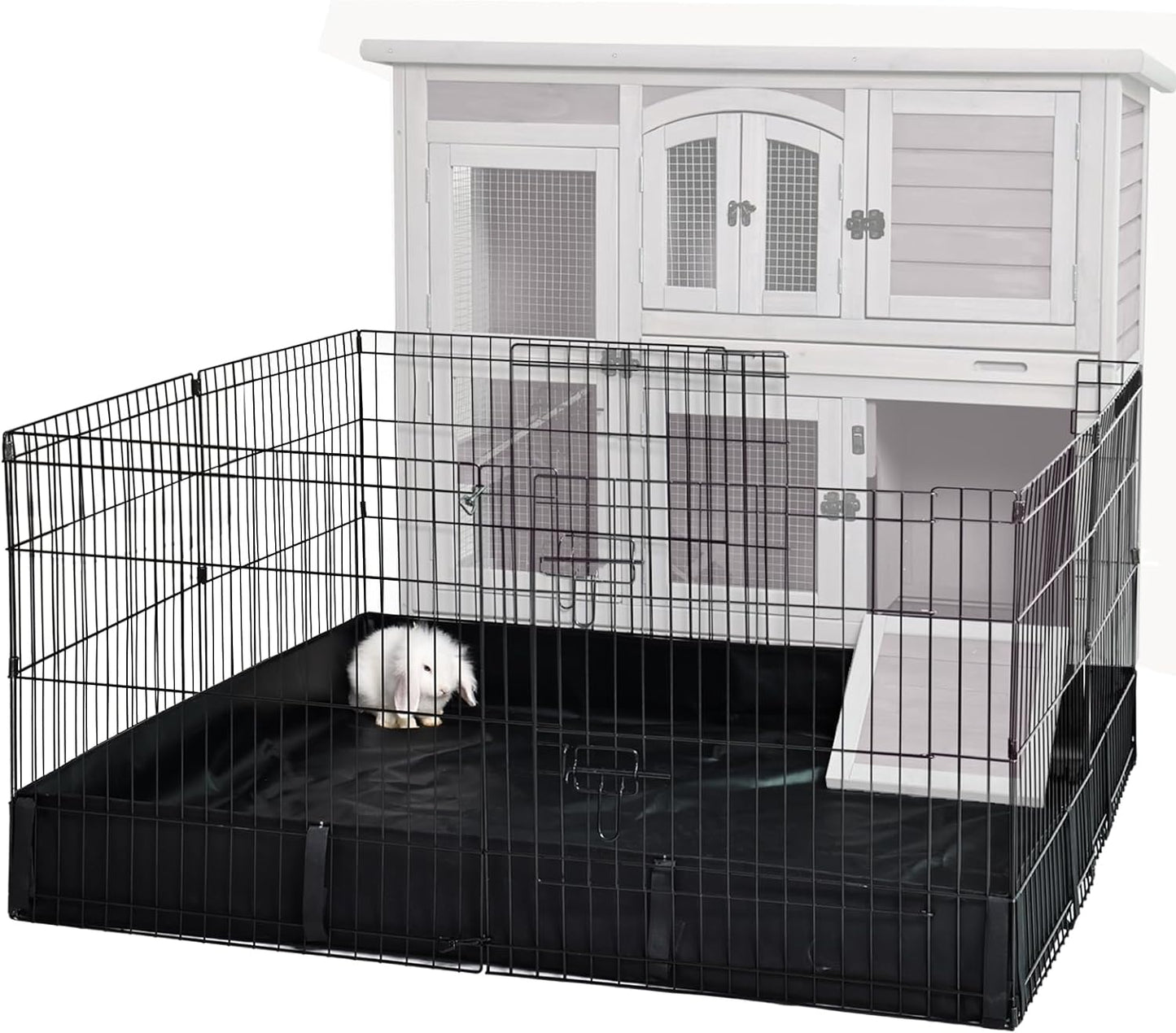 GUTINNEEN Rabbit Pet Playpen Bunny Run Extension Indoor Small Animal Pen (Playpen Only)