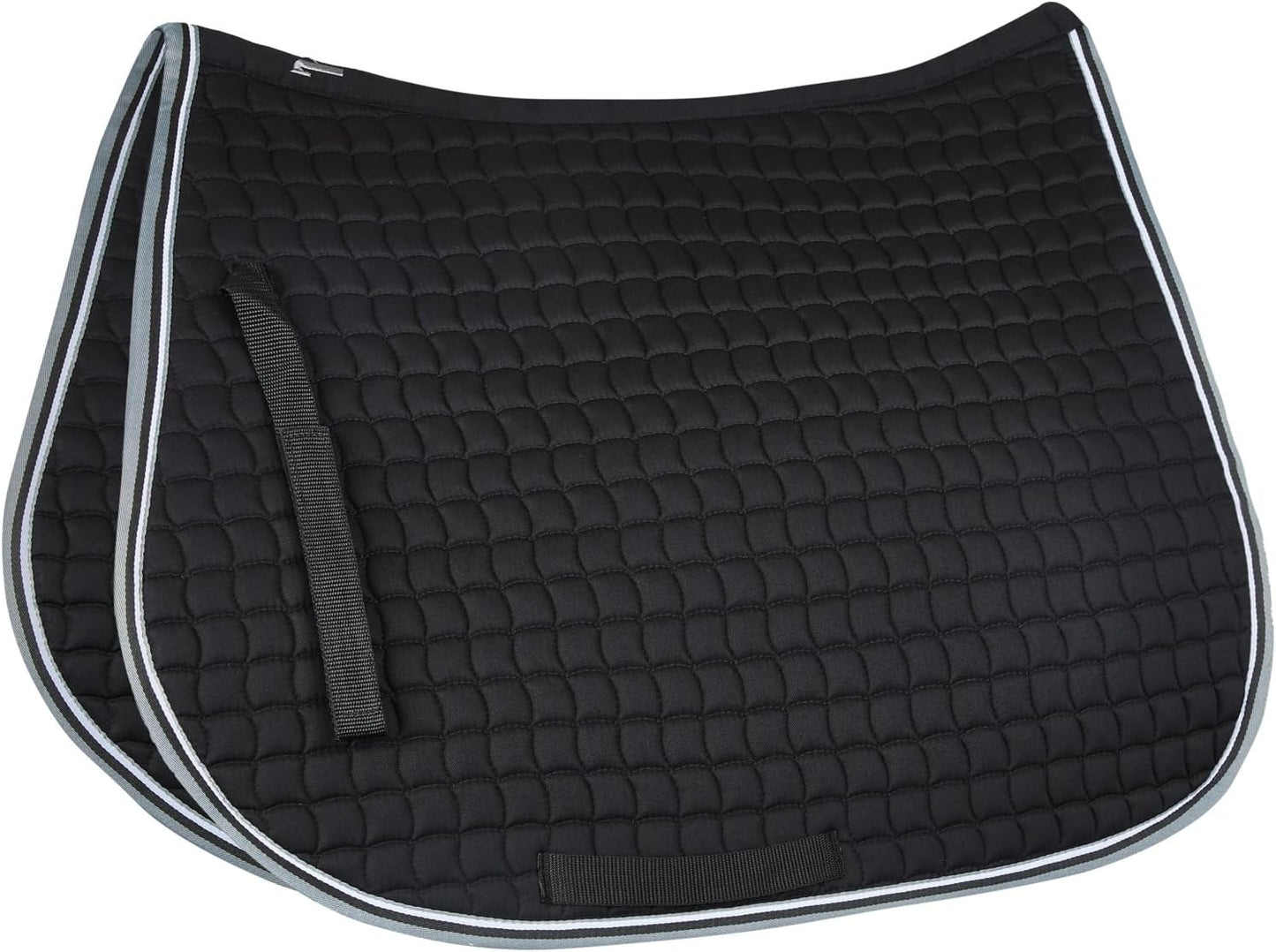 HORZE Adepto Padded All Purpose Quilted Equestrian Saddle Pad for Horses with Two-Tone Trim