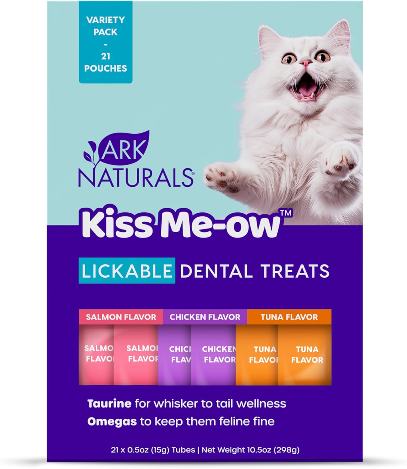 Ark Naturals, Kiss Me-Ow Lickable Variety Pack, 21 x 0.5 oz Assorted Tubes