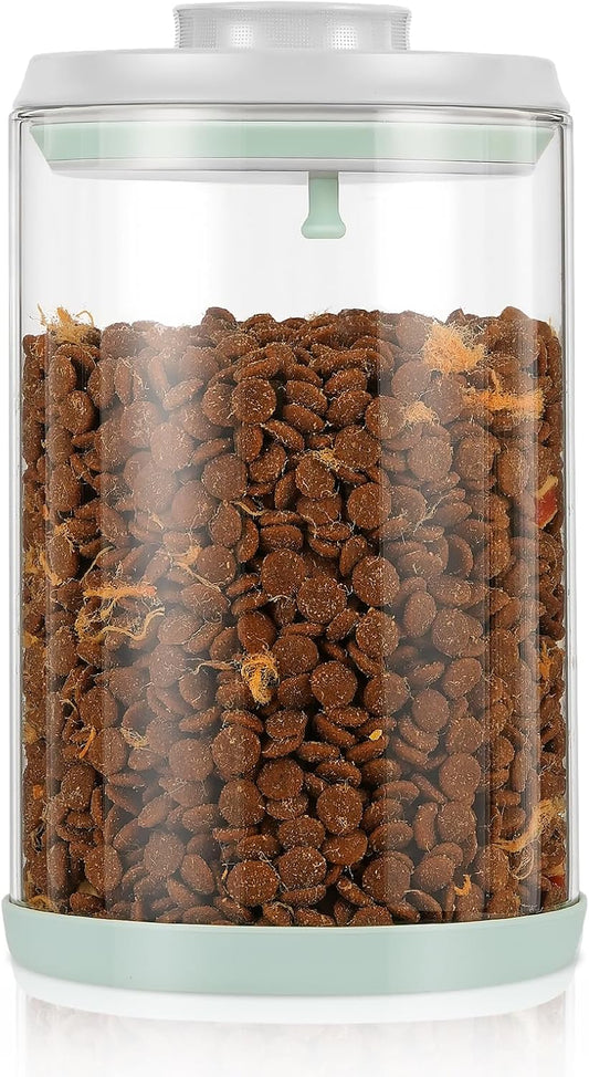 Dog Treat Container Airtight Jar 2.2Qt/2L, Glass Food Jars with One-Touch Lid for Dog or Cat Treats, Kibble, Snacks – Pantry Storage Canister for Kitchen or Countertop (2.2Qt - 2L)