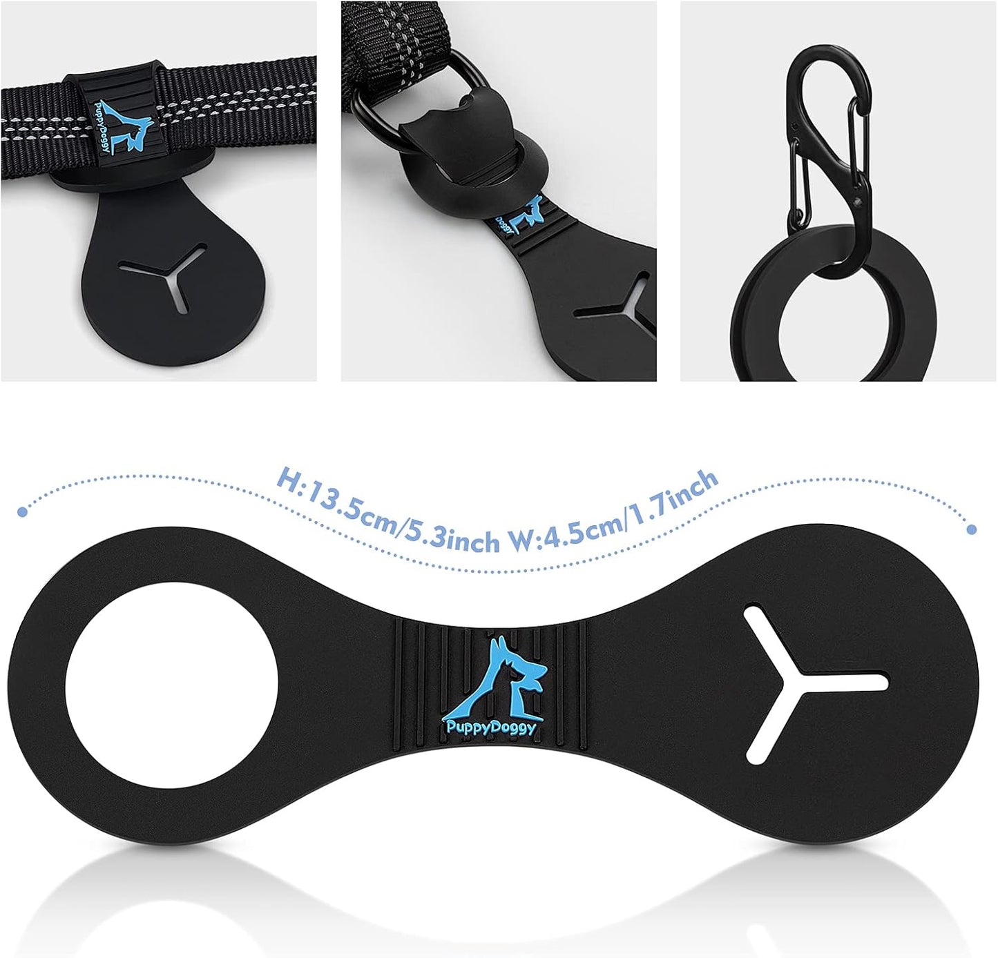 PuppyDoggy Dog Poop Bag Holder for Leash Waste Bag Carrier Dog Poop Bag Dispenser for Walking Running Bicycle Accessory 4 Pieces (Green)