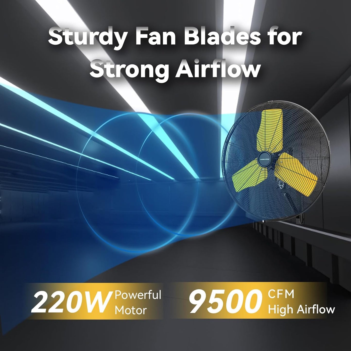 24 Inch 9500 CFM Waterproof Wall Fan Pro Series - Outdoor High Velocity Wall Mount Fan with Enclosed Motor for Residential, Warehouse, Patio, Shop, Garage, Barn UL Safety Listed