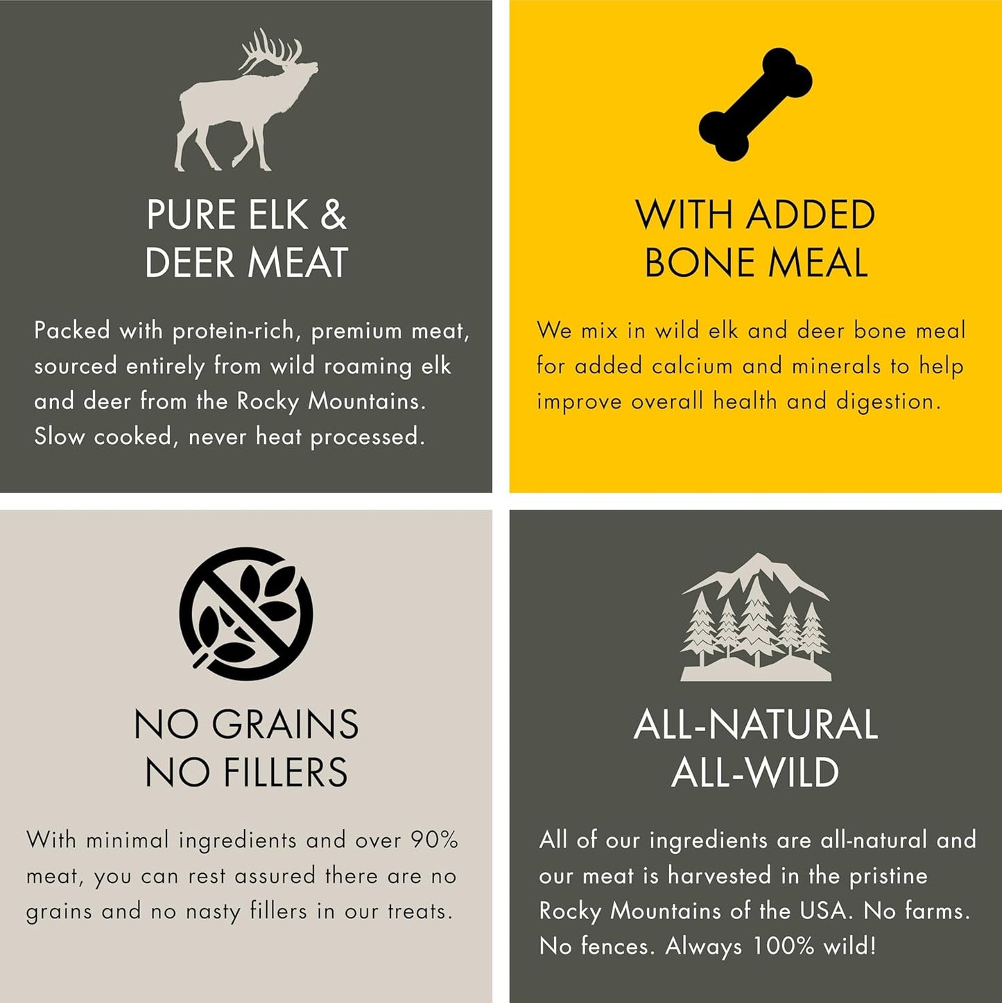 Training Treats for Dogs & Puppies – Elk & Venison Protein Puppy & Dog Treat – High Value, All-Natural, No Fillers, Grain-Free, No Artificial Preservatives – 4oz, 3 Bags