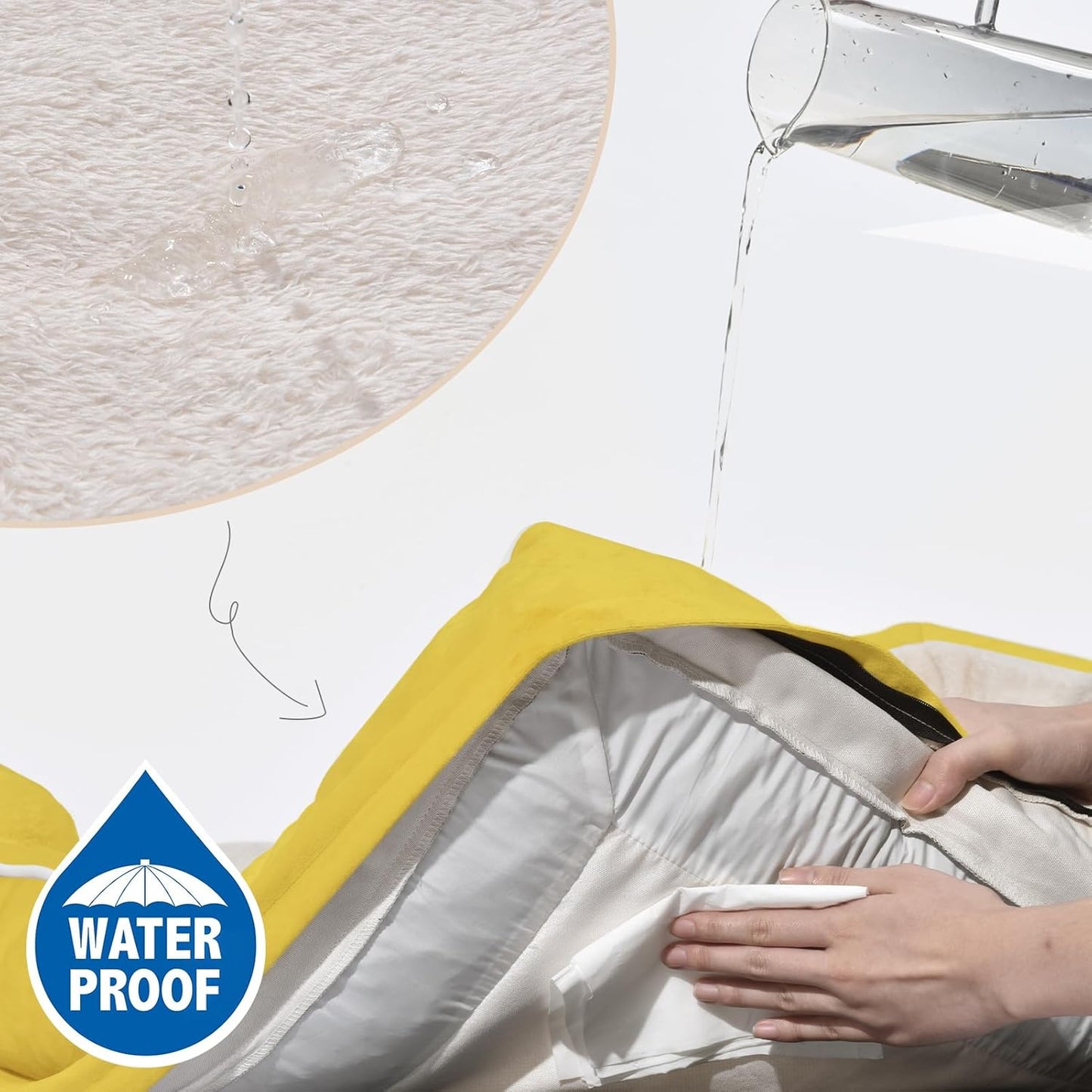 Comfort Expression Small Dog Beds Waterproof Orthopedic Foam Dog Sofa Beds for Medium Dogs Comfy Pet Bed with Washable Removable Cover & Non-Slip Bottom(Small,Spicy Mustard)