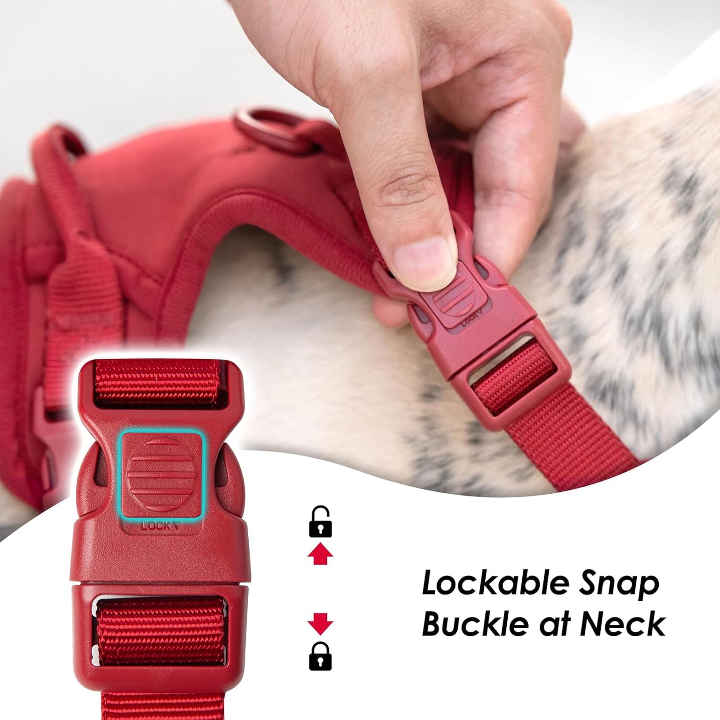 No Pull Dog Harness, Puppy Vest with Front Clip for Small Medium Large Sized Dog(Burgundy Red,M)