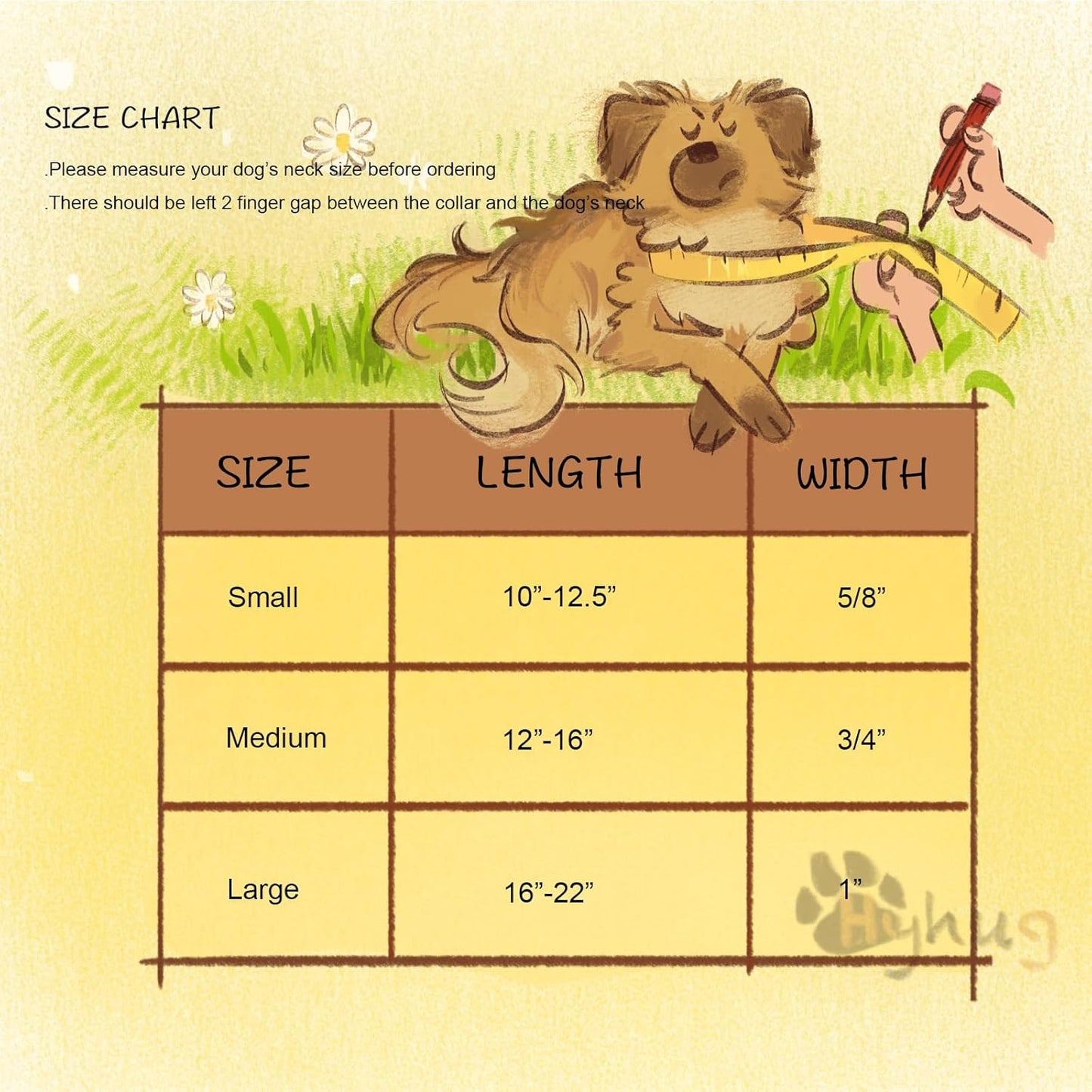 Hyhug Puppy Collar with Quick Release Buckle, Nylon Adjustable Durable Cute Dog Collar for Small Dogs, Male and Female(Small, Military Green)