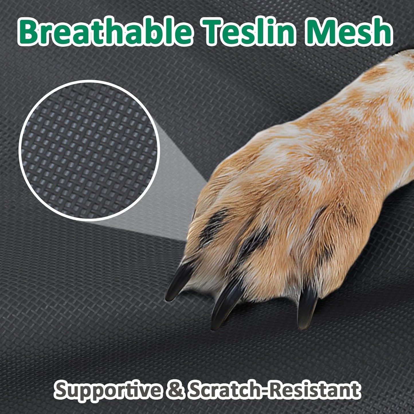 Small Elevated Dog Bed Outdoor, Raised Pet Bed Off Ground, Cooling Dog Place Bed with Washable Mesh & Non Slip Feet, Pet Hammock Bed for Indoor (S, Black)