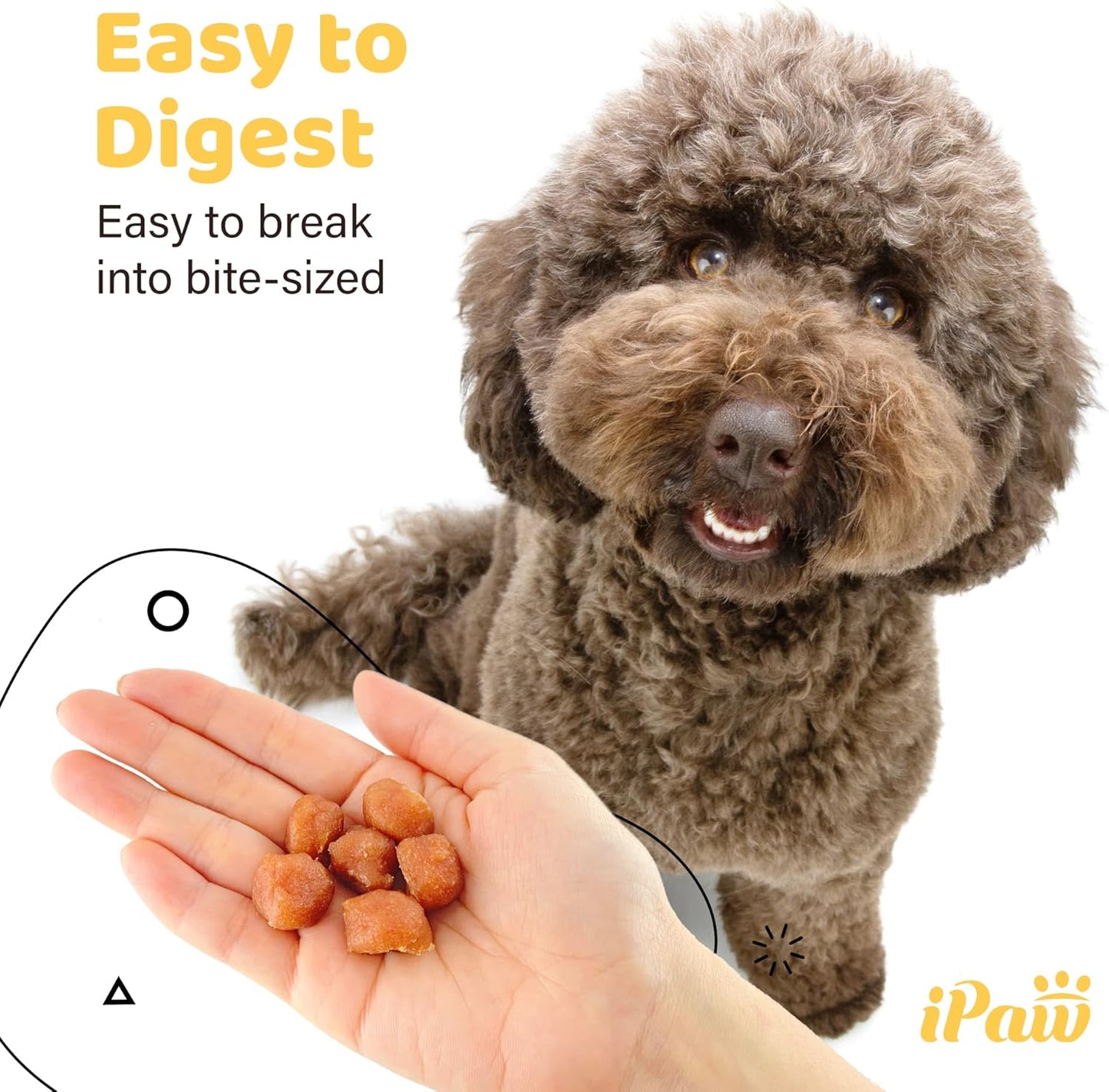 iPaw Chicken Tots Dog Treats for Puppy Training, All Natural Human Grade Dog Treat, Hypoallergenic, Easy to Digest (Chicken Tots)