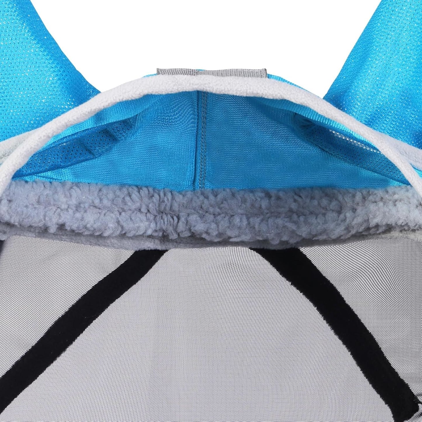 Harrison Howard CareMaster Pro Luminous Horse Fly Mask Large Eye Space Standard with Ears UV Protection for Horse Sky Blue XL Extra Full