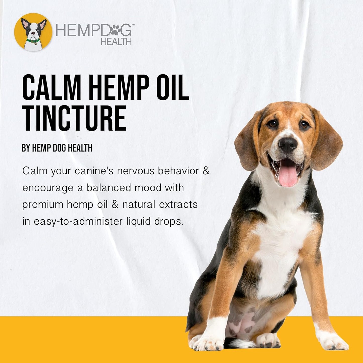 Calm - Pet Hemp Oil for Dogs - Pet Stress Relief & Relaxation - Fireworks, Thunder, Travel, & Separation Support - Natural Dog Calming Drops