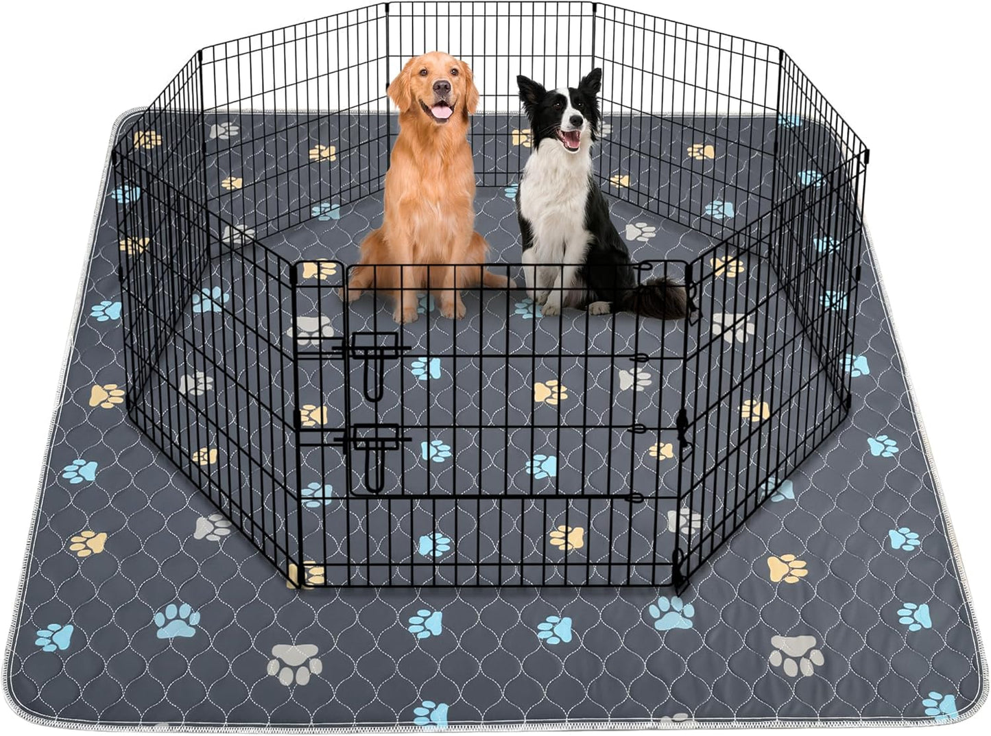 Aitmexcn Washable Puppy Dog Pee Pad, 100% Waterproof Whelping Training Mat for Puppy/Senior Dog, Fast Drying Reusable Puppy Pads for Indoor, Outdoor and Car Travel- 72'' x 72''- 1PC