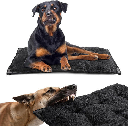 BALAPET Chew Proof Dog Bed with Metal Rivet Corner for Medium Dogs, Stable Kennel Pad Mat for Teething Puppy, Durable Indoor Outdoor Crate Pad for Medium Dog Crates, 35"x22"