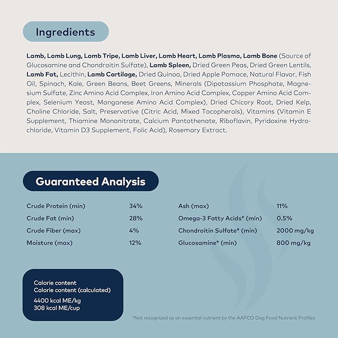 ZIWI Peak Steam & Dried Dog Food - Grass-fed Lamb w/Vegetables - High Protein, Low Carb, All Breeds & Lifestages, for Digestive Health (28.8oz)