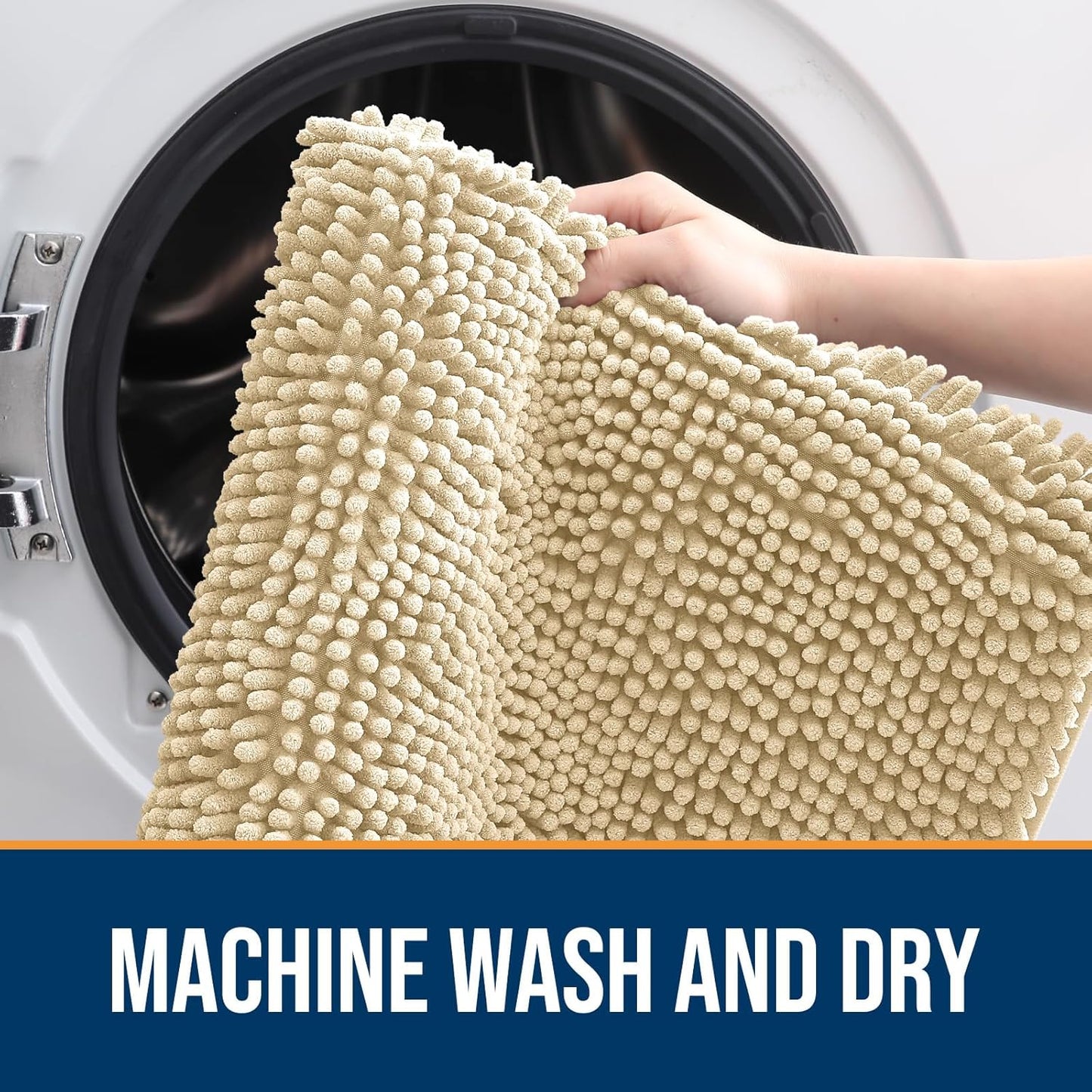 OLANLY Dog Door Mat for Muddy Paws 24x16, Absorbs Moisture and Dirt, Absorbent Non-Slip Washable Doormat, Quick Dry Chenille Mud Mat for Dogs, Entry Indoor Entryway Carpet for Inside Floor, Sand