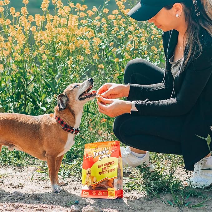 Jungle Calling Sweet Potato & Duck Dog Treats, Vegetarian, Nutritious and Delicious Snacks for Your Furry Friend, 10.6 oz