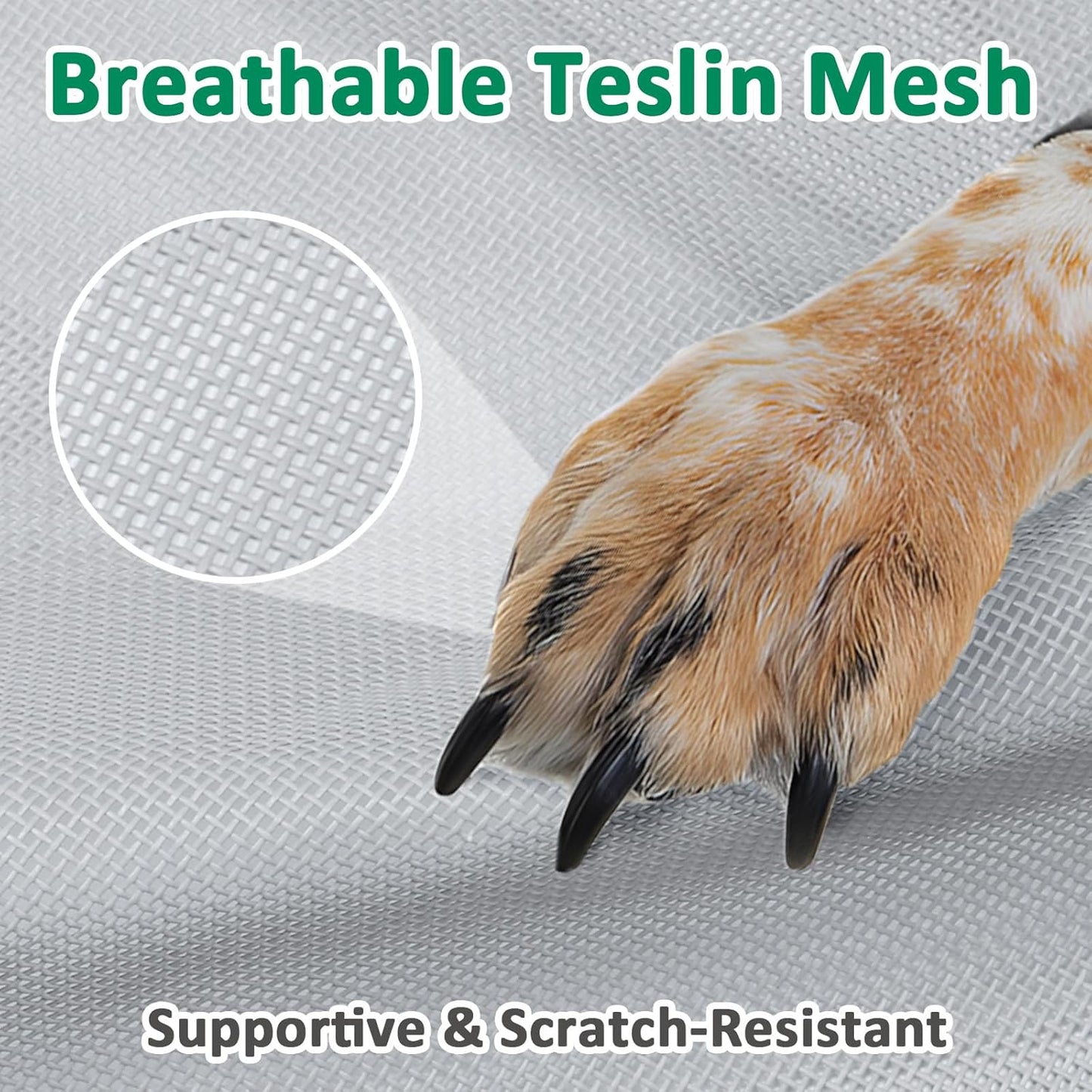 Elevated Dog Cots Beds for Large Dogs, Raised Outdoor Dog Bed with Frame, Lifted Pet Hammock Beds with Breathable Mesh, Non Slip, Easy to Clean, Grey