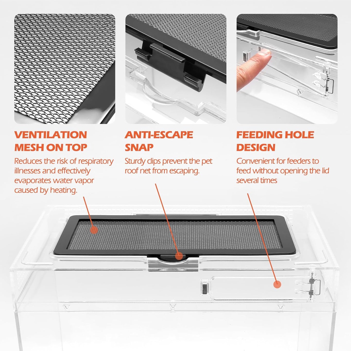 AZV Habitat Terrarium Enclosure,Small Reptile Tank with Bearded Dragon Hammock,Heat Lamp,Hide Cave for Small Reptiles,Amphibians,Lizard,Mantis,Spider,Leopard Gecko,Corn Snake,Turtle,Frog,Chameleons