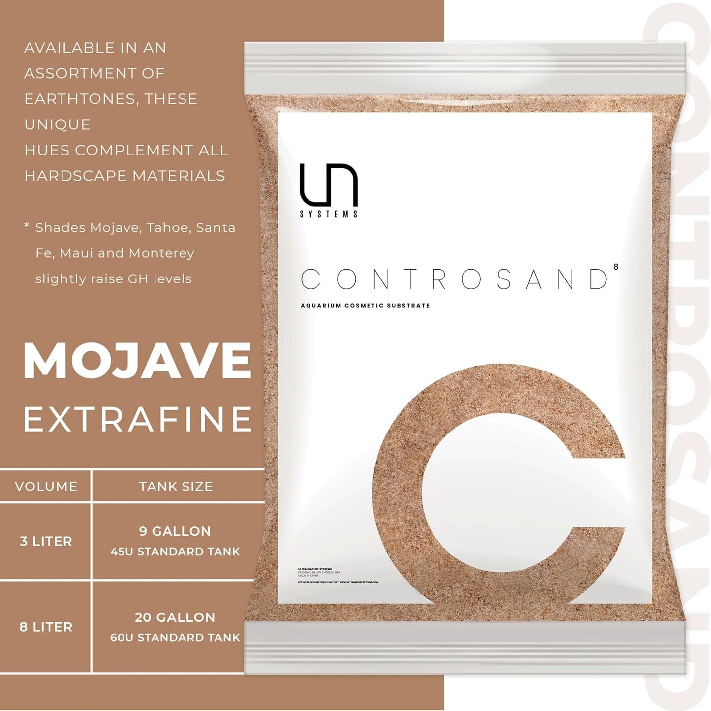 Ultum Nature Systems Controsand Mojave Aquarium Sand (3L) - Freshwater Tank Substrate for Live Shrimp & Planted Aquariums