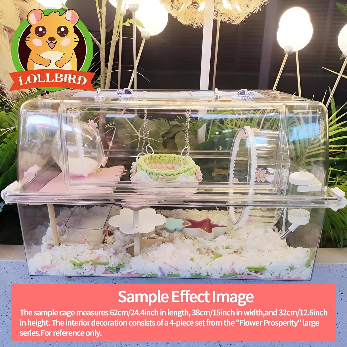 4-Pack Wooden Rat Cage Accessories - Platforms, Ladders & Hammocks Set for Chinchillas, Hamsters, Gerbils (for Iron/Wooden, Acrylic Hamster Cages + Customizable Layout) (11x6.7x5.5)