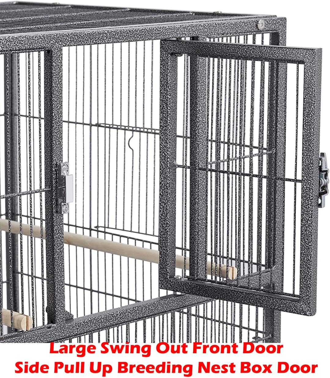 Triple Stackable Center Divided Breeder Breeding Bird Flight Double Rolling Cage Side Nesting Doors Easy Clean Pull Out Tray for Aviaries Canaries Cockatiels Lovebirds Finches Budgies Small Parrots