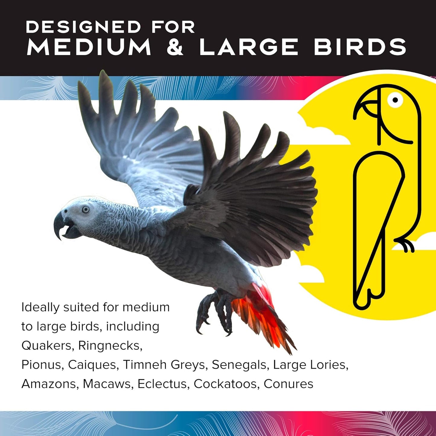 Featherland Paradise - Foraging Ball with Bell Interactive Bird Toy and Treat Dispenser - Creative Foraging Systems - Ideal for Medium to Large Birds