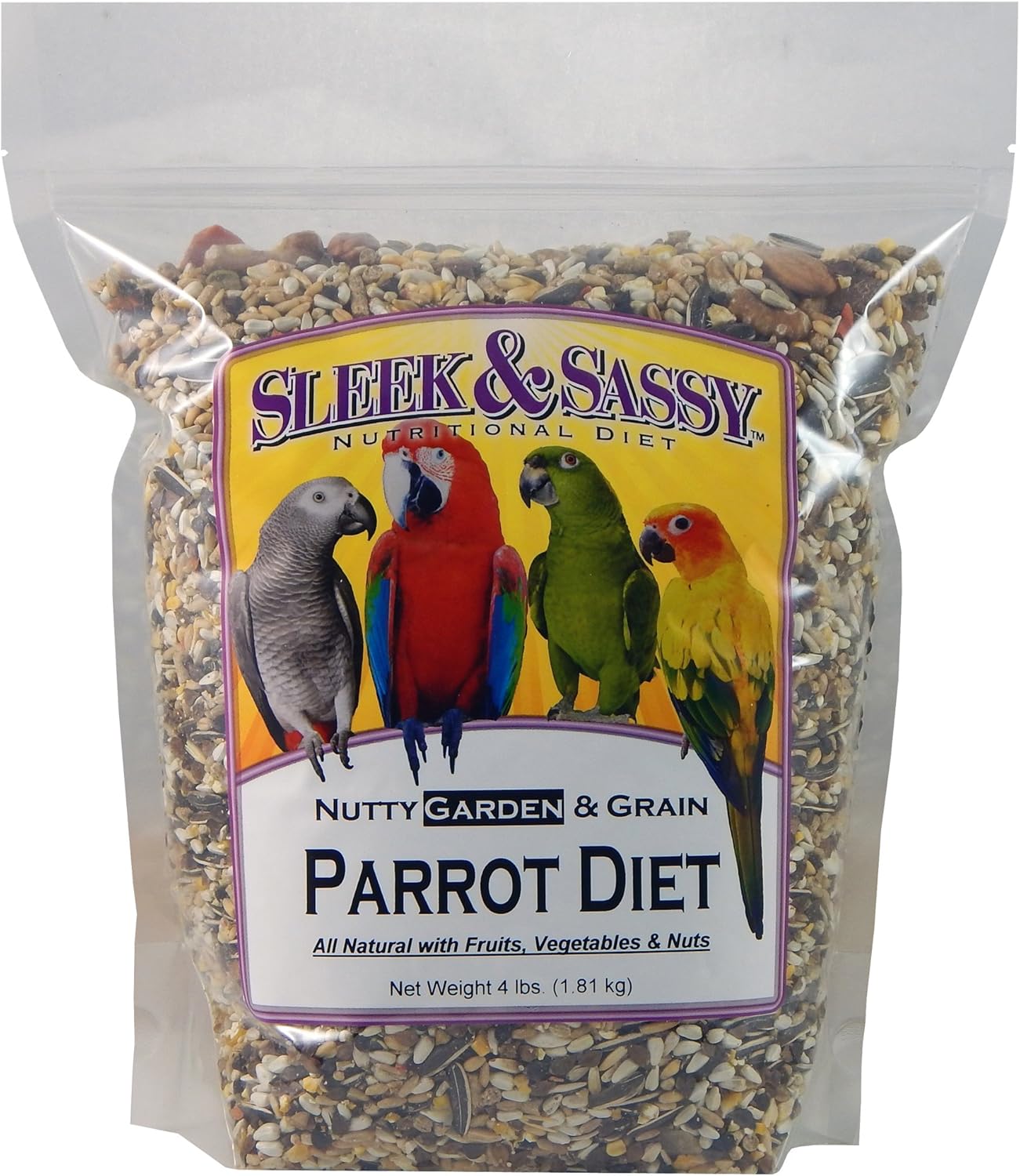 SLEEK & SASSY Nutty Garden & Grain Parrot Food (4 lbs.)