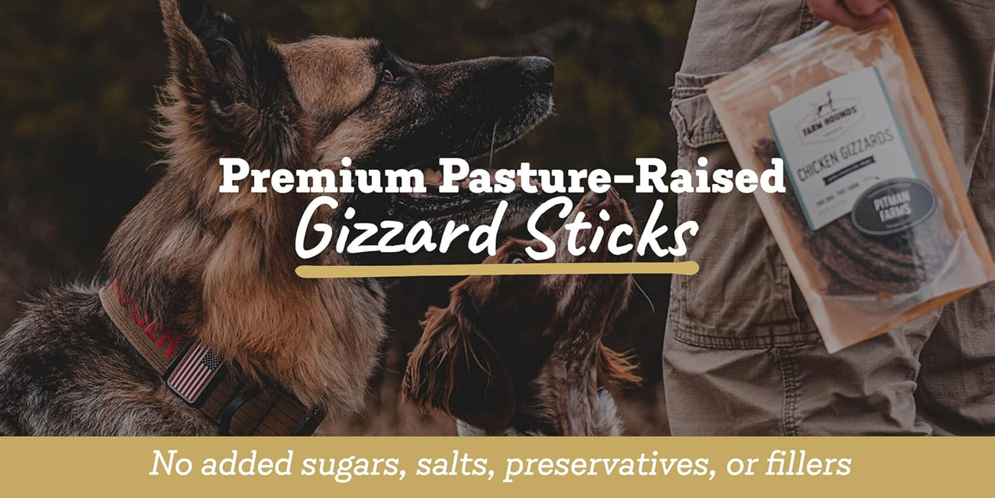 Farm Hounds - Duck Gizzards - Premium Natural Jerky for Dogs - 100% Humanely Raised Duck - Break-to-Size - Great for Training & Treats - No Added Fillers - Made in USA - 4oz - 1 Pack