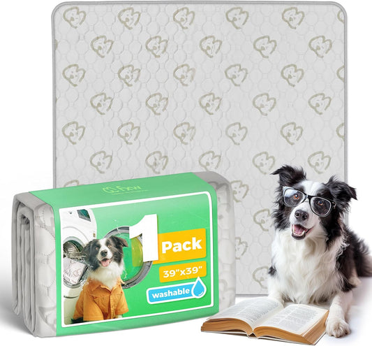 FXW Washable Pee Pads for Dogs, Puppy Pads with Super Absorbent, Specifically Designed for Potty Training, 39" Square, Khaki, 1 Pack
